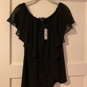 V-shaped ruffle top White House Black Market